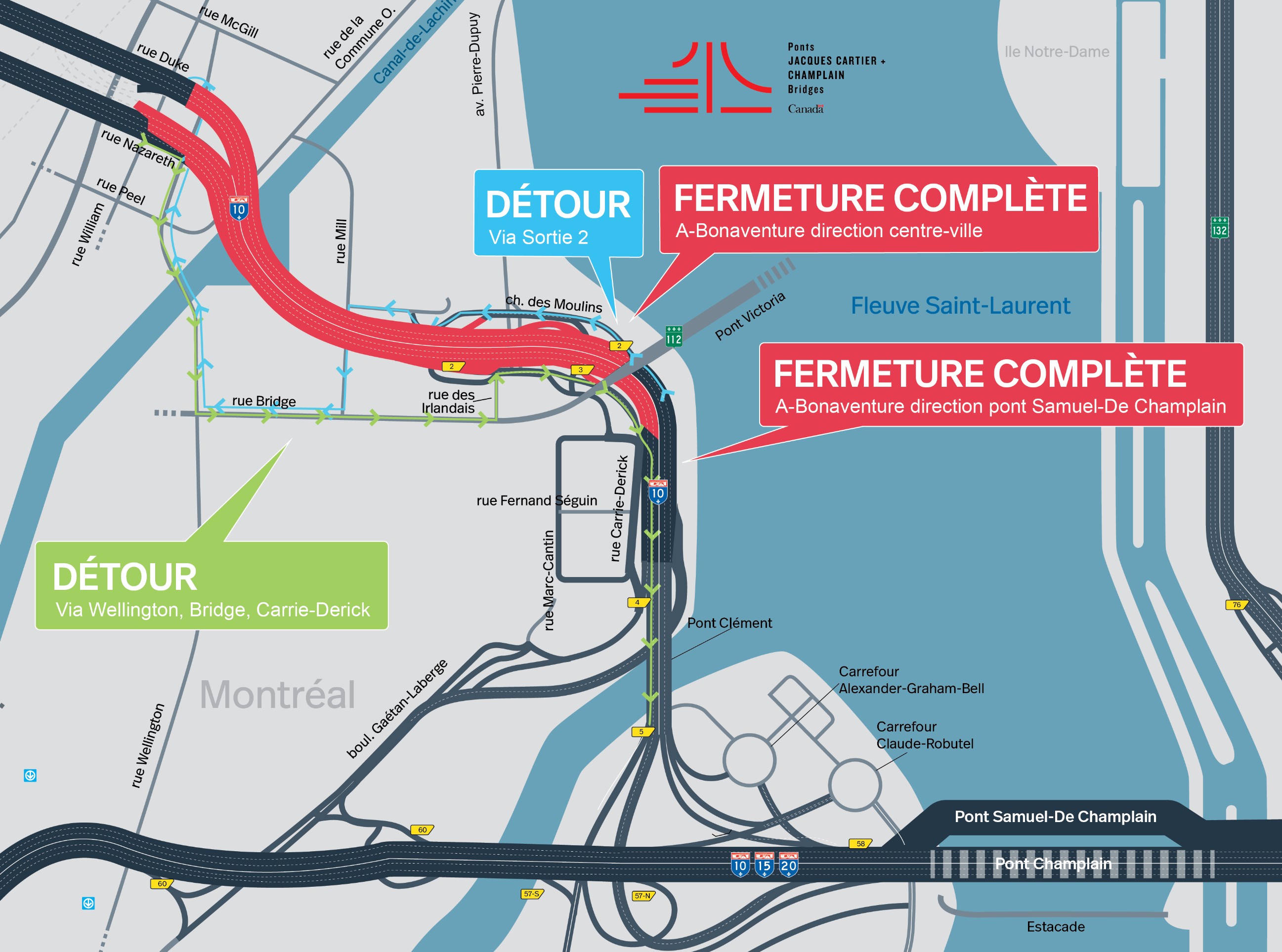 A-Bonaventure | Fermeture complète de nuit d'une portion de l'autoroute dans les deux directions, le 28 avril