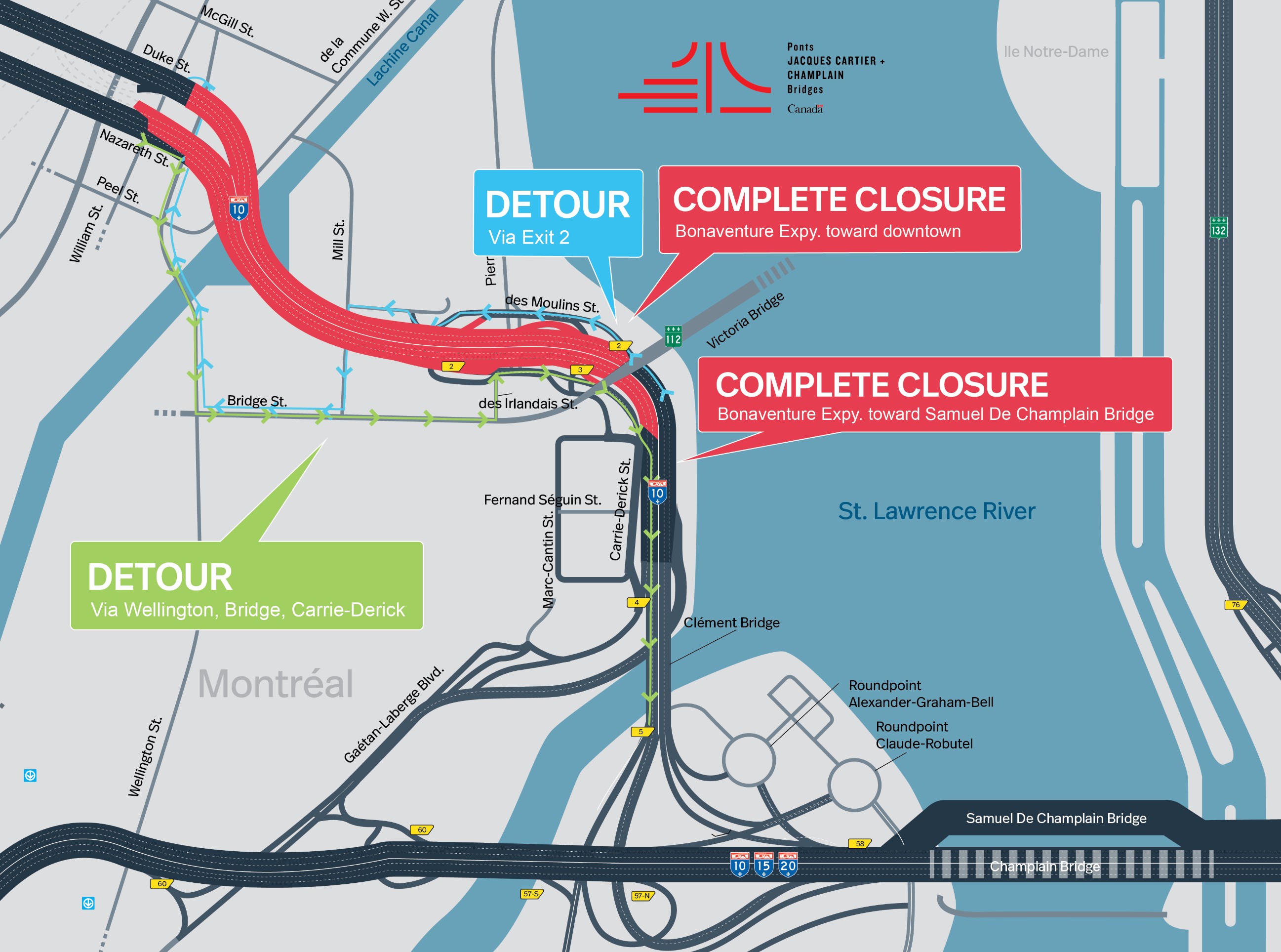 Bonaventure Expy. | Complete night closure of a portion of the Expy. in both directions, on April 28