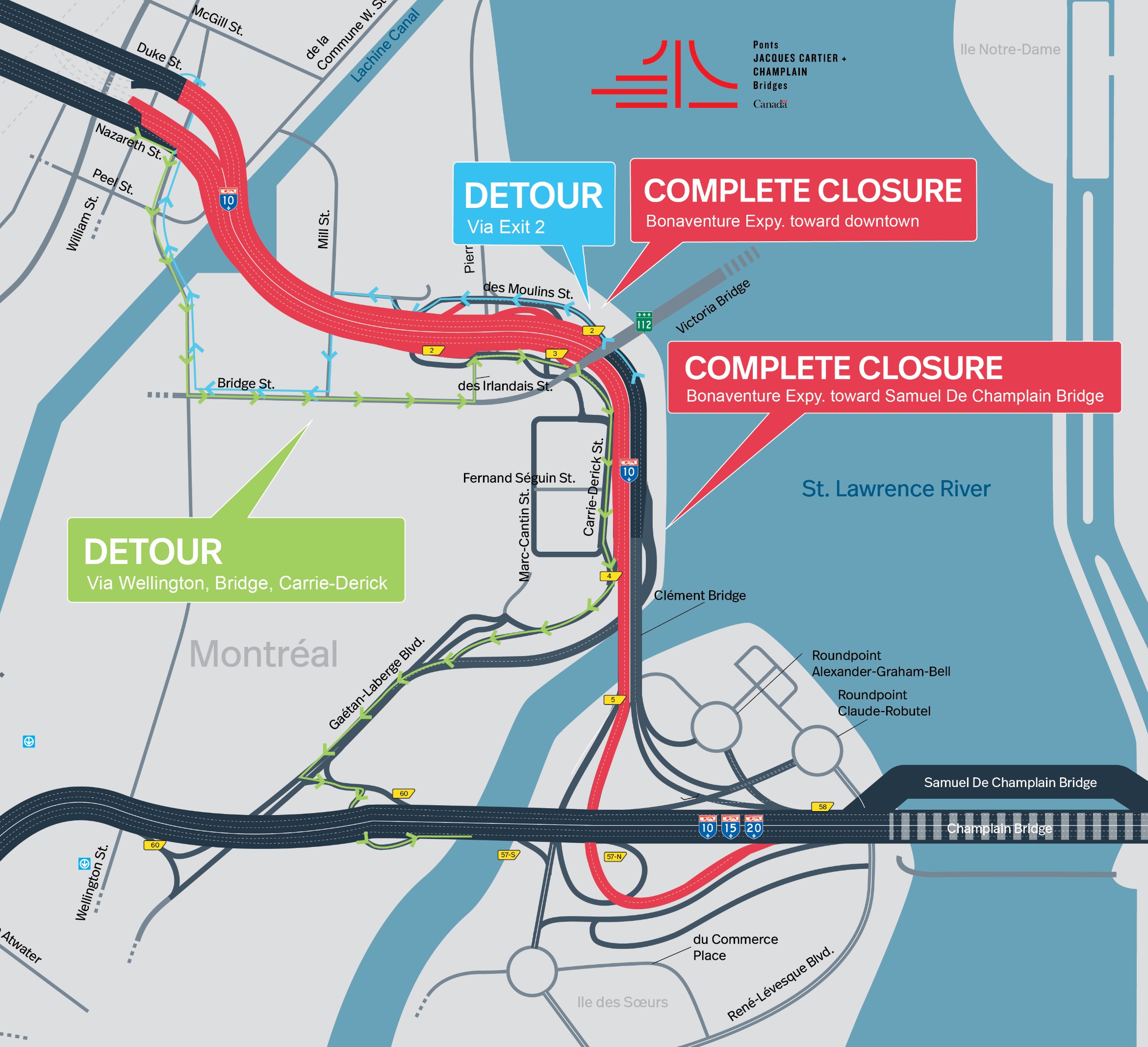 Bonaventure Expy. | Complete night closure of a portion of the Expy. in both directions, on June 4
