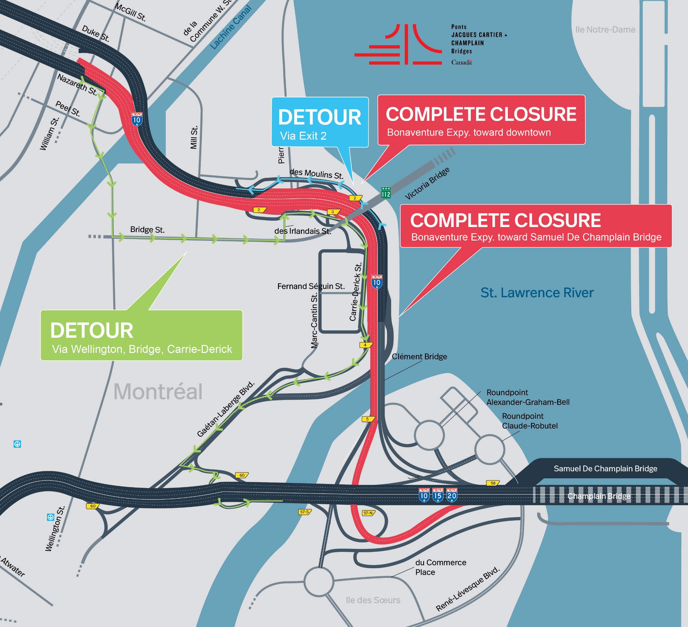 Bonaventure Expy. | Complete night closure of a portion of the Expy. in both directions, on June 5