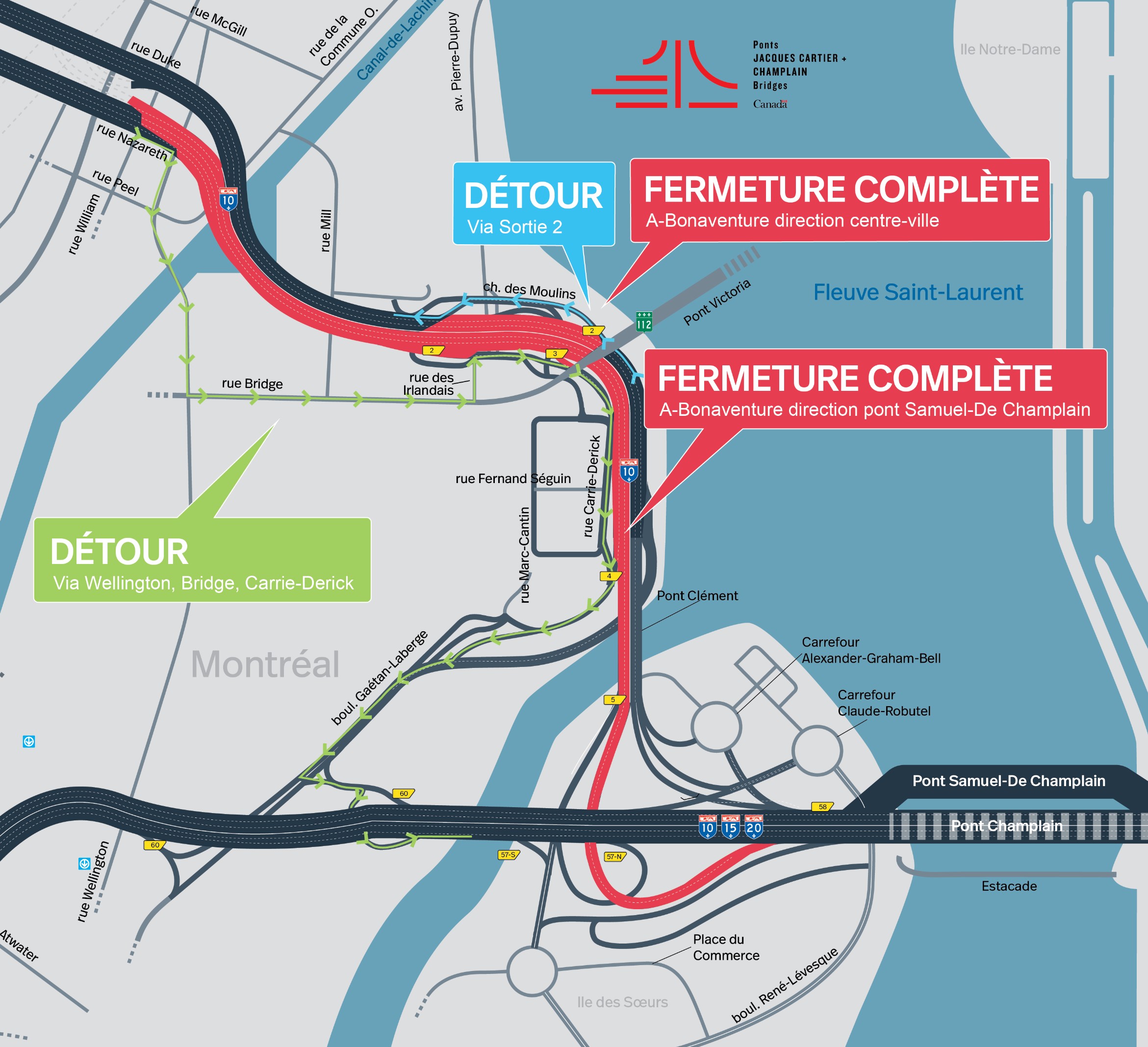 A-Bonaventure | Fermeture complète de nuit d'une portion de l'autoroute dans les deux directions, le 5 juin