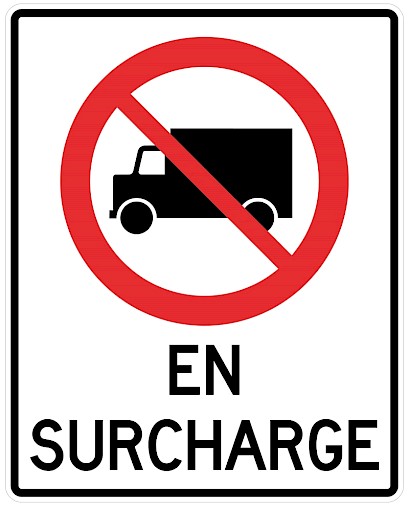 Weight limit sign for legal loads