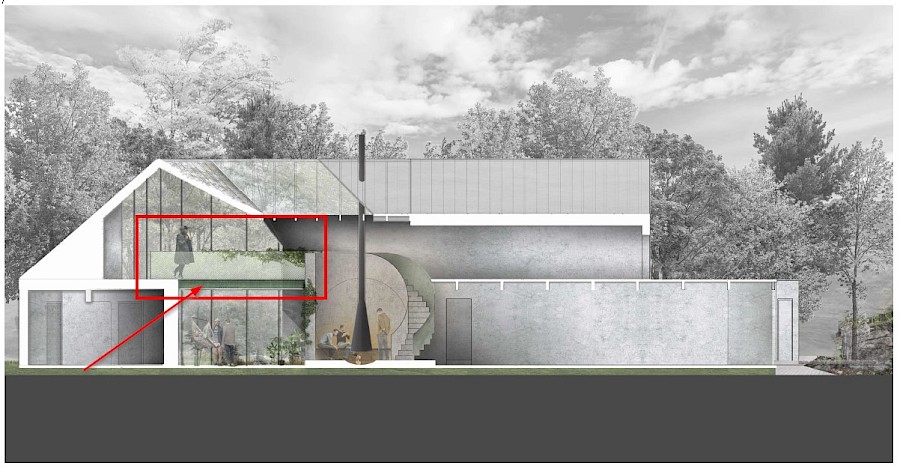 A residential greenhouse project incorporated into its natural environment to maximize energy efficiency