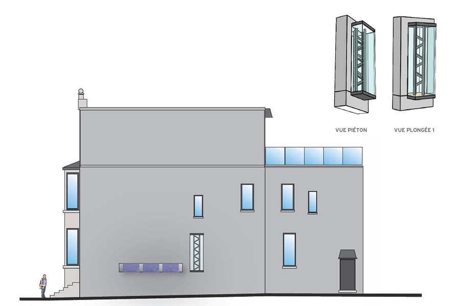 A glass-encased work of art