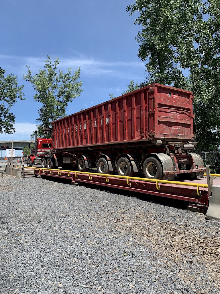 Truck weight at the site exit