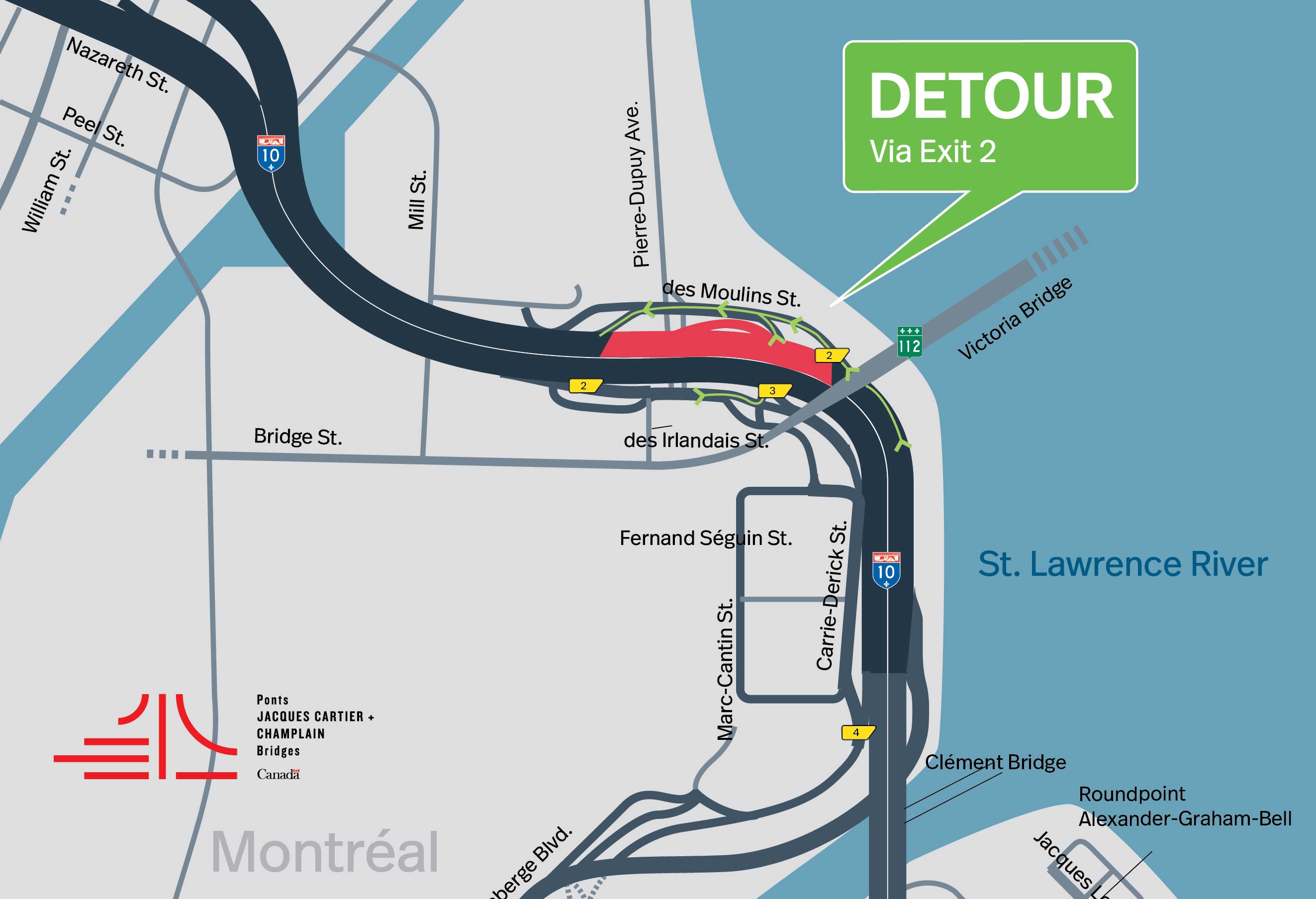 Bonaventure Expy. | Complete night closure of a portion of the Expy. in both directions, on october 1 and 2
