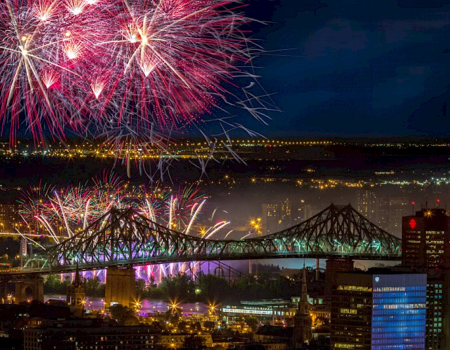 The Jacques Cartier Bridge is dressed to the nines for its 90th!