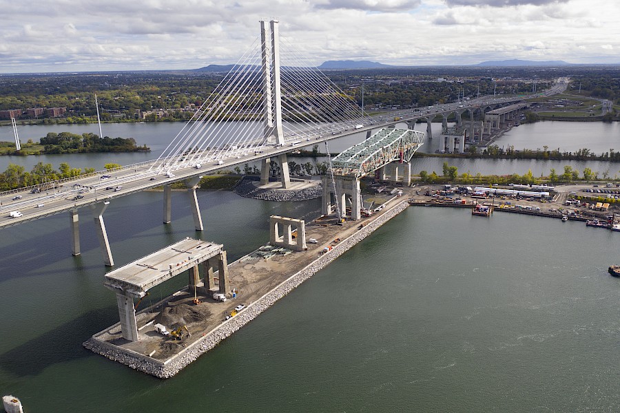 Secteur Ouest du pont Champlain d'origine (novembre 2022).