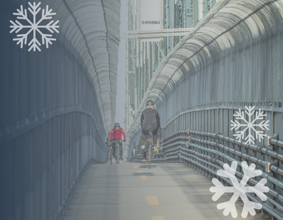 Beginning of the winter operation period for the Jacques Cartier Bridge multipurpose path on Monday, December 19